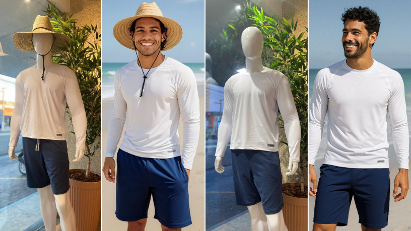 FotoModel permite gerar fotos profissionais de produtos virtuais, ajudando sua loja a se destacar mesmo sem acervo real.

